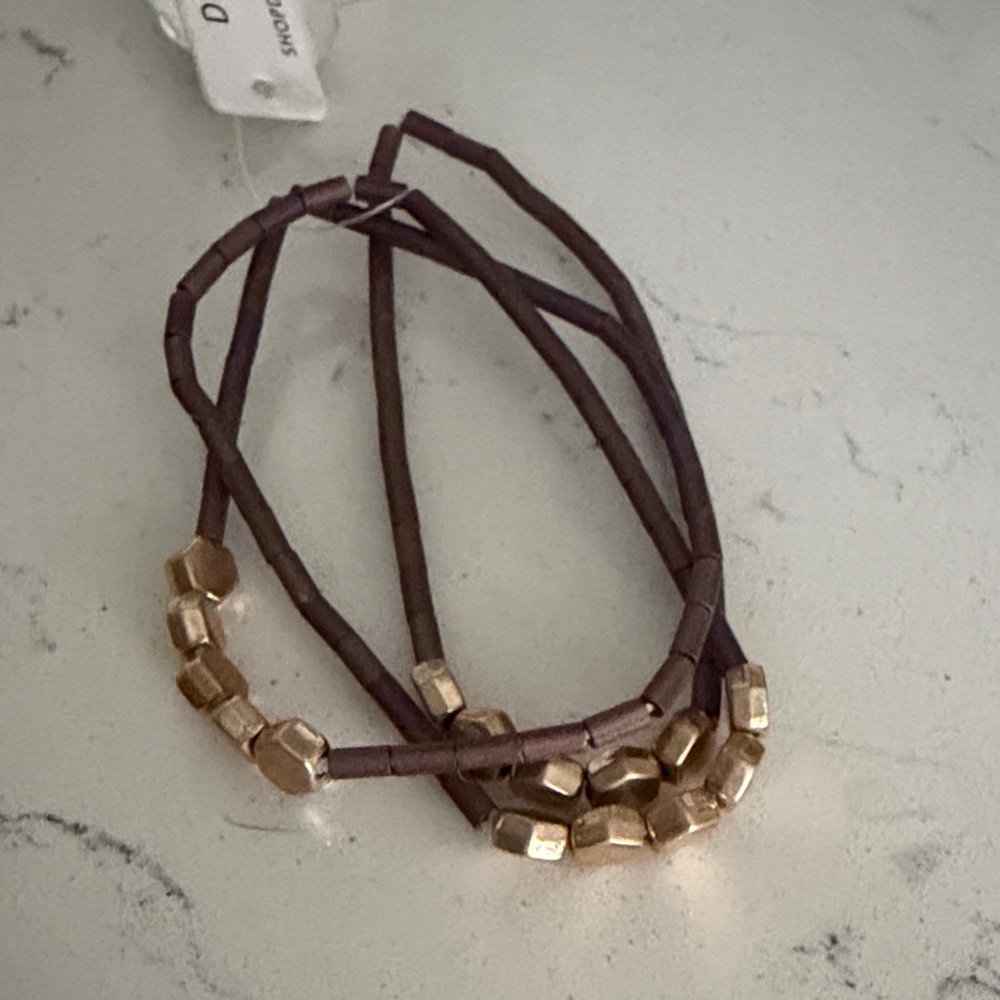 Dress Up Purple and Gold Multi-Strand Braco
